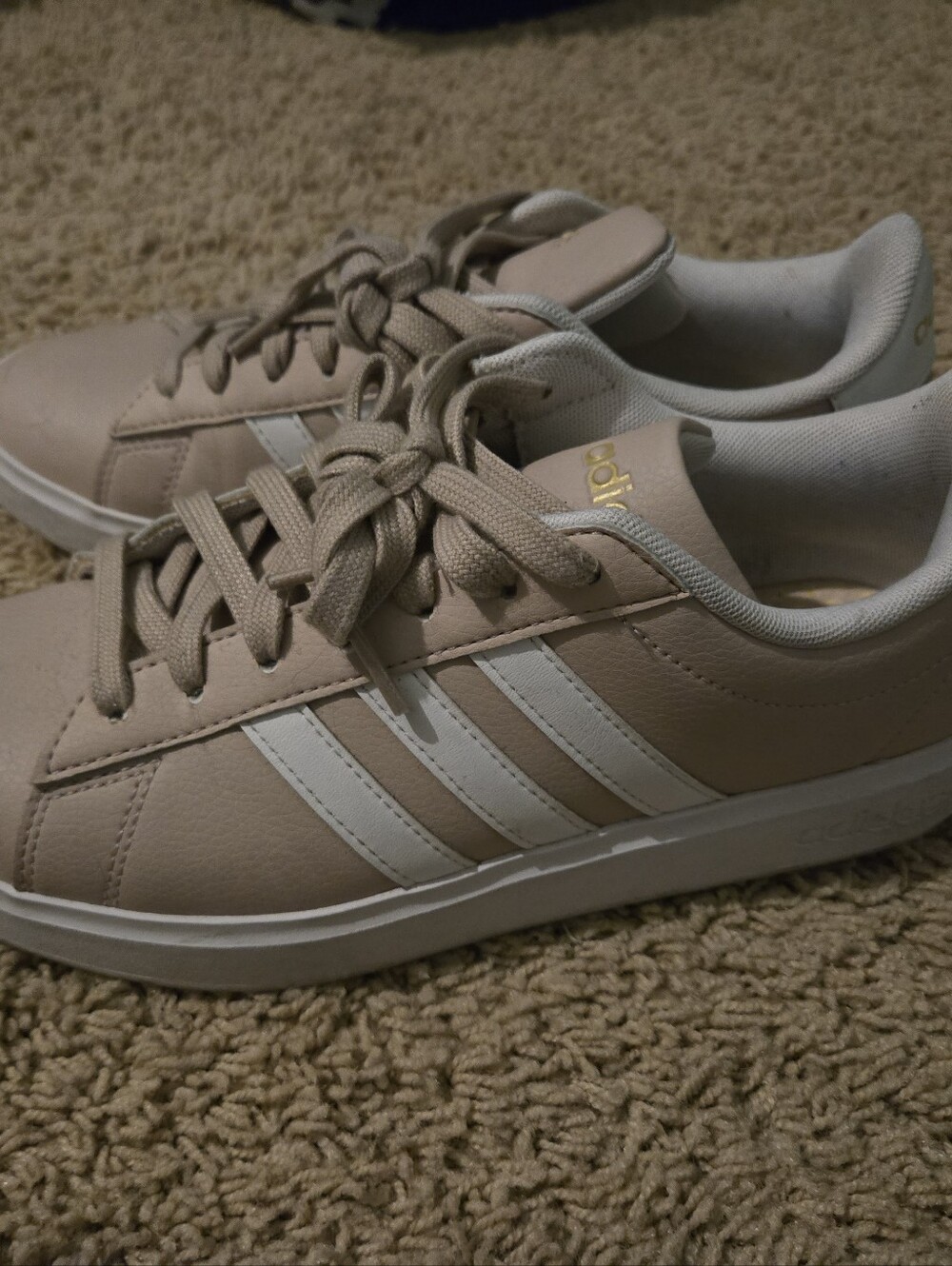 adidas Women's Beige and White Classic Lace-Up Sneakers - Picture 3 of 5